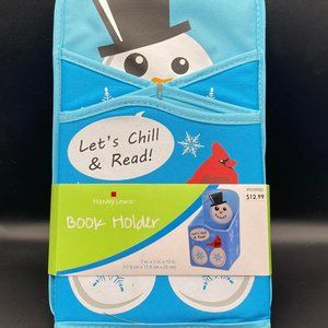 NWT Harvey Lewis Blue Snowman Book Bin